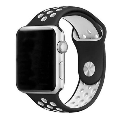 Black & white Soft Silicon Strap With Anti Lost Lock For i Watch Series 5 4 3 2 1, F8, F9, F10, T55, C200 Smart Watch 38mm 40mm Wrist Bracelet Strap  Watch Band Bracelet Belt Smart Watch Accessories (watch Not Included)