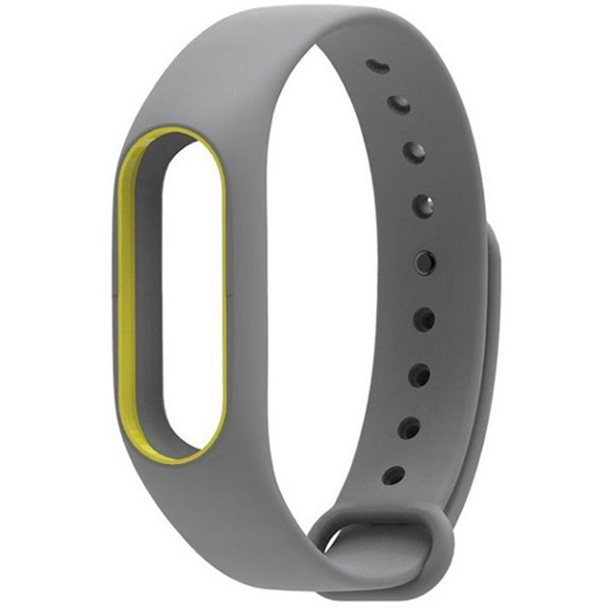 Mi Band 2 Strap - Gray/Yellow- Soft - High Quality -TPU -Anti Lost - Smell Less - Fine Close Button - A One Product - Long Life - Water Proof