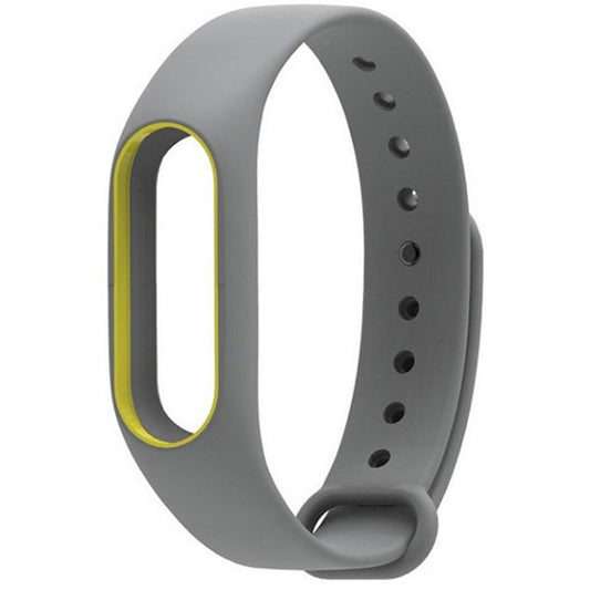 Mi Band 2 Strap - Gray/Yellow- Soft - High Quality -TPU -Anti Lost - Smell Less - Fine Close Button - A One Product - Long Life - Water Proof