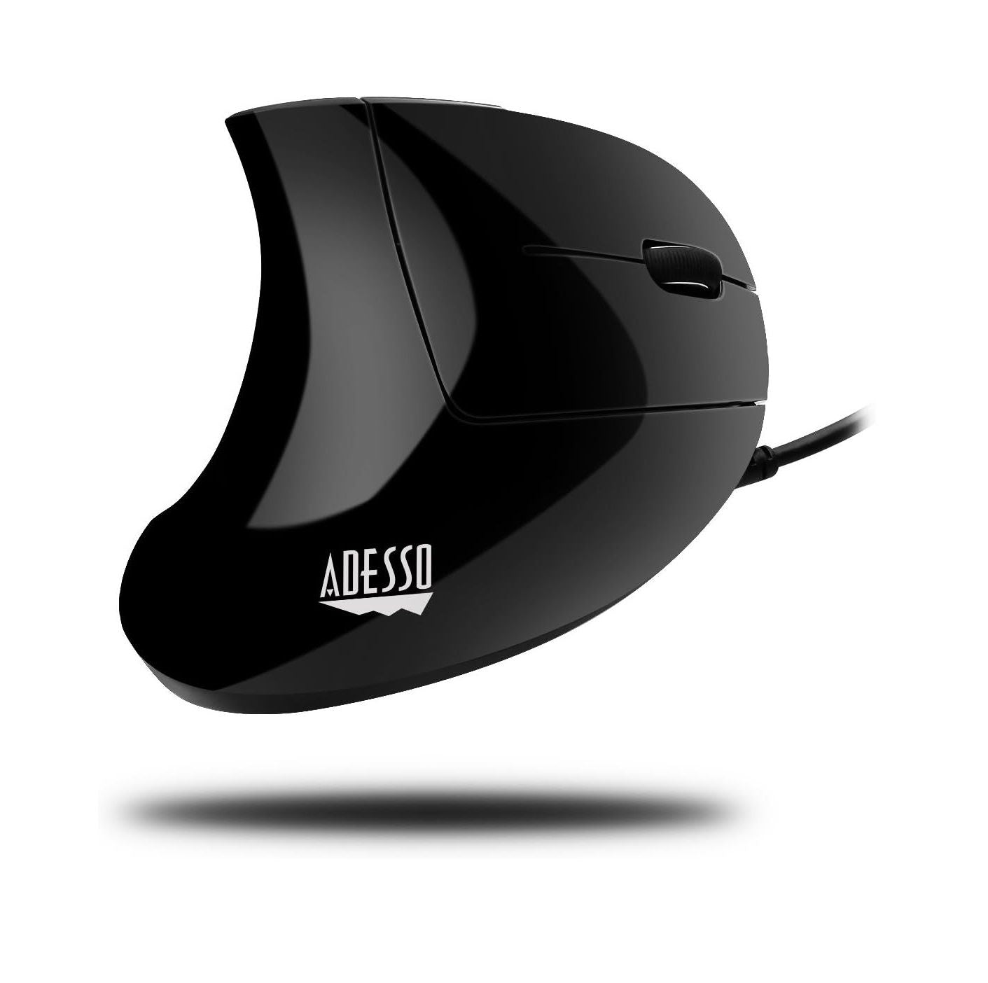 Adesso iMouse E1 Vertical Ergonomic USB Mouse – 1600 DPI Illuminated Optical Wired Mouse with 6 Buttons for Right-Handed Users