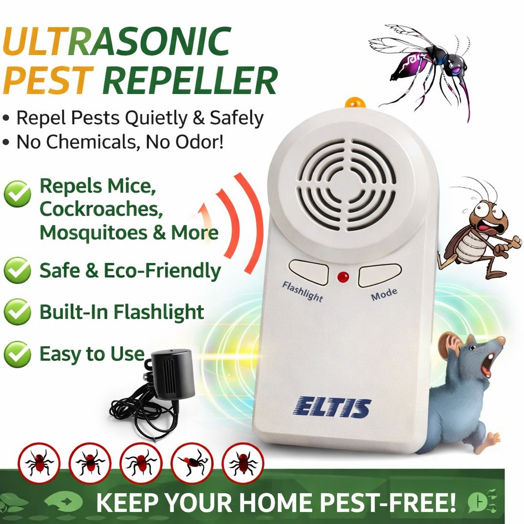 🐜 Ultrasonic Pest Repeller with Charger – Advanced 4-Band Technology