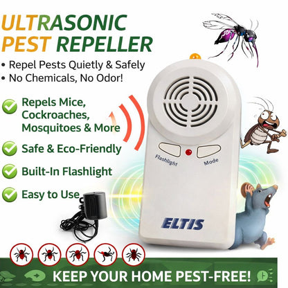 🐜 Ultrasonic Pest Repeller with Charger – Advanced 4-Band Technology