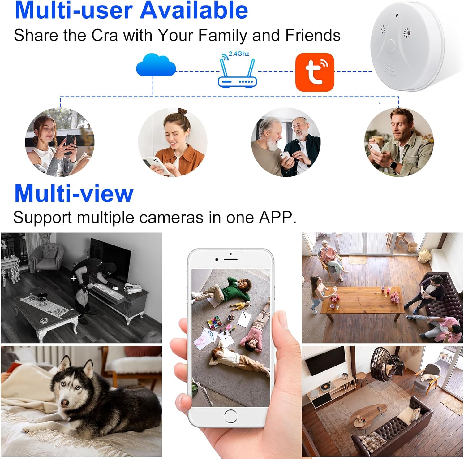 📷 WiFi Mini Detector Camera – 1080P Wireless Sm-oke Detector Security Nanny Cam  Motion Detection • Remote View •  Audio • Home & Office Surveillance