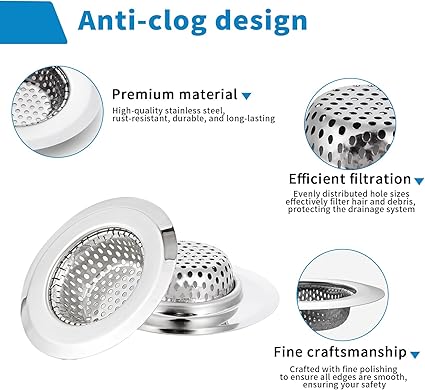 1pcs Stainless Steel Sink Strainer Bathroom Kitchen HEAVY DUTY Wholesale