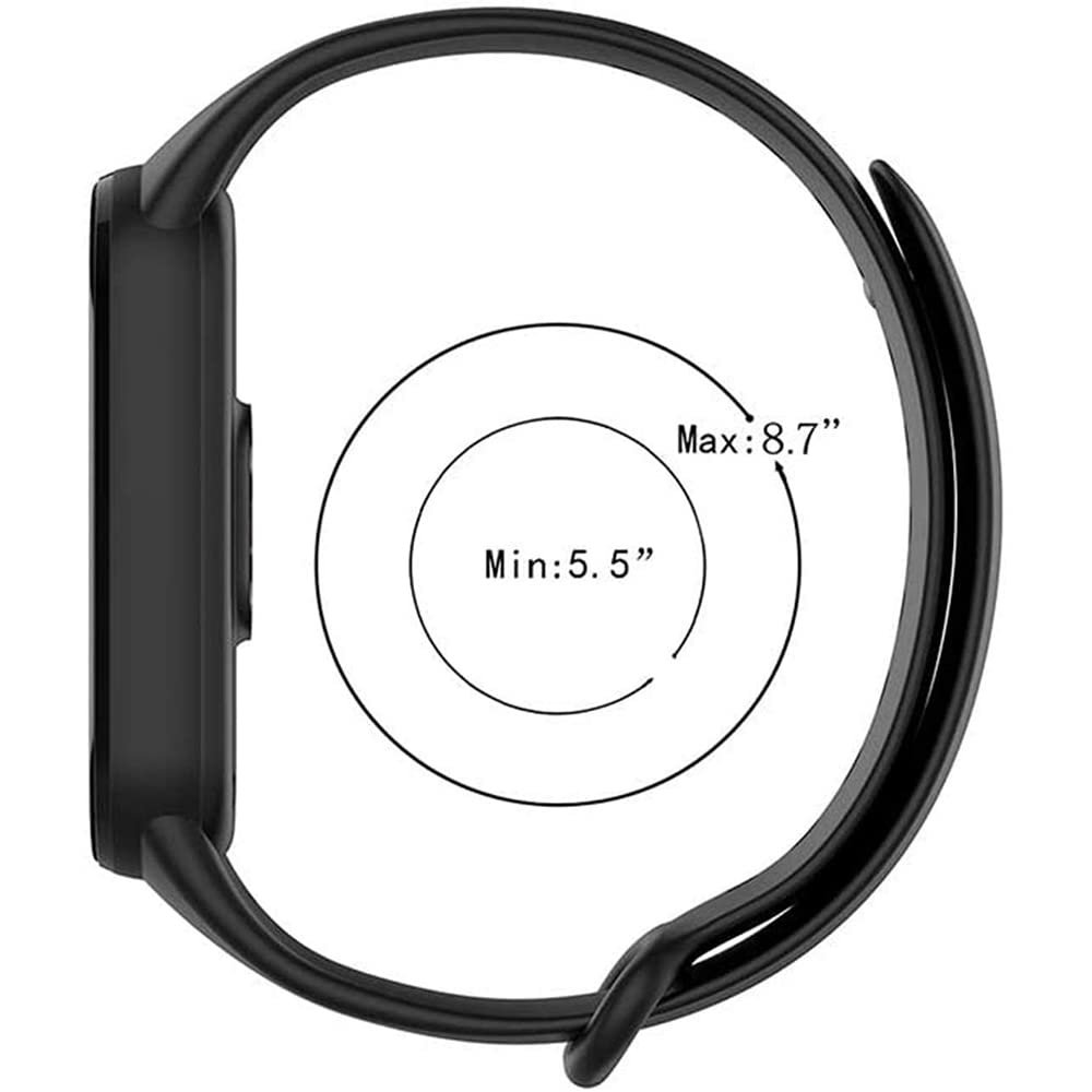 Hi Quality Mi 5 / Mi 6 Silicone Adjustable Band Strap Compatible with Mi Band 5 Strap & Mi Band 6 Strap Smart Band Replacement- Black
