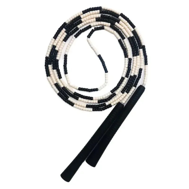 skipping rope, Unisex Bamboo Joint Skip Rope Soft Beaded Adjustable 360° Rotation Segmented Lengths Jumping Ropes Fitness