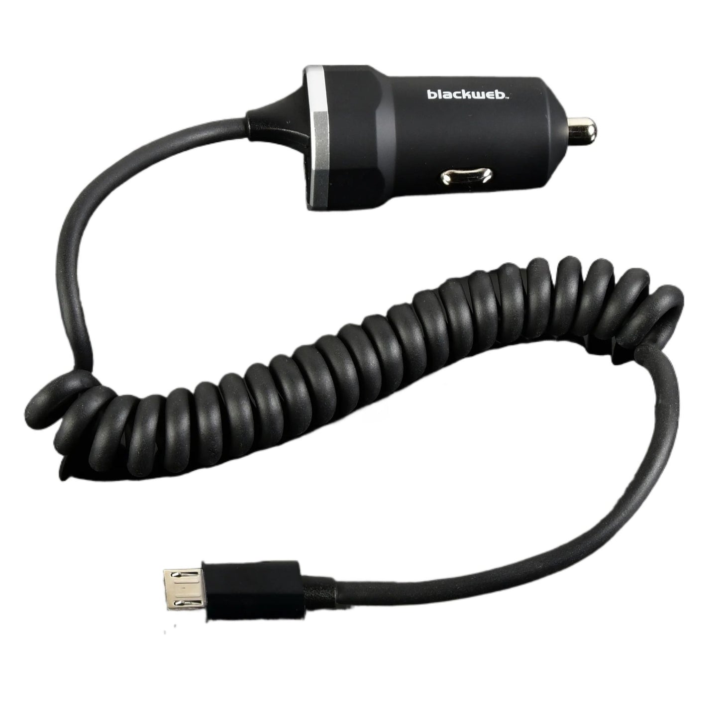 Car Charger With Coiled Micro-Usb Cable, 3.1 Amp input DC 12v 24v out put DC 5v 3.1Amp Coil Cable 30CM Micro USB FIX Cable  1 USB Extra Port