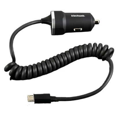 Car Charger With Coiled Micro-Usb Cable, 3.1 Amp input DC 12v 24v out put DC 5v 3.1Amp Coil Cable 30CM Micro USB FIX Cable  1 USB Extra Port
