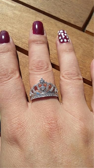 luxury Rings For Women Engagement Ring Princess Crown Ring Jewelry Women Sweet Rings Female