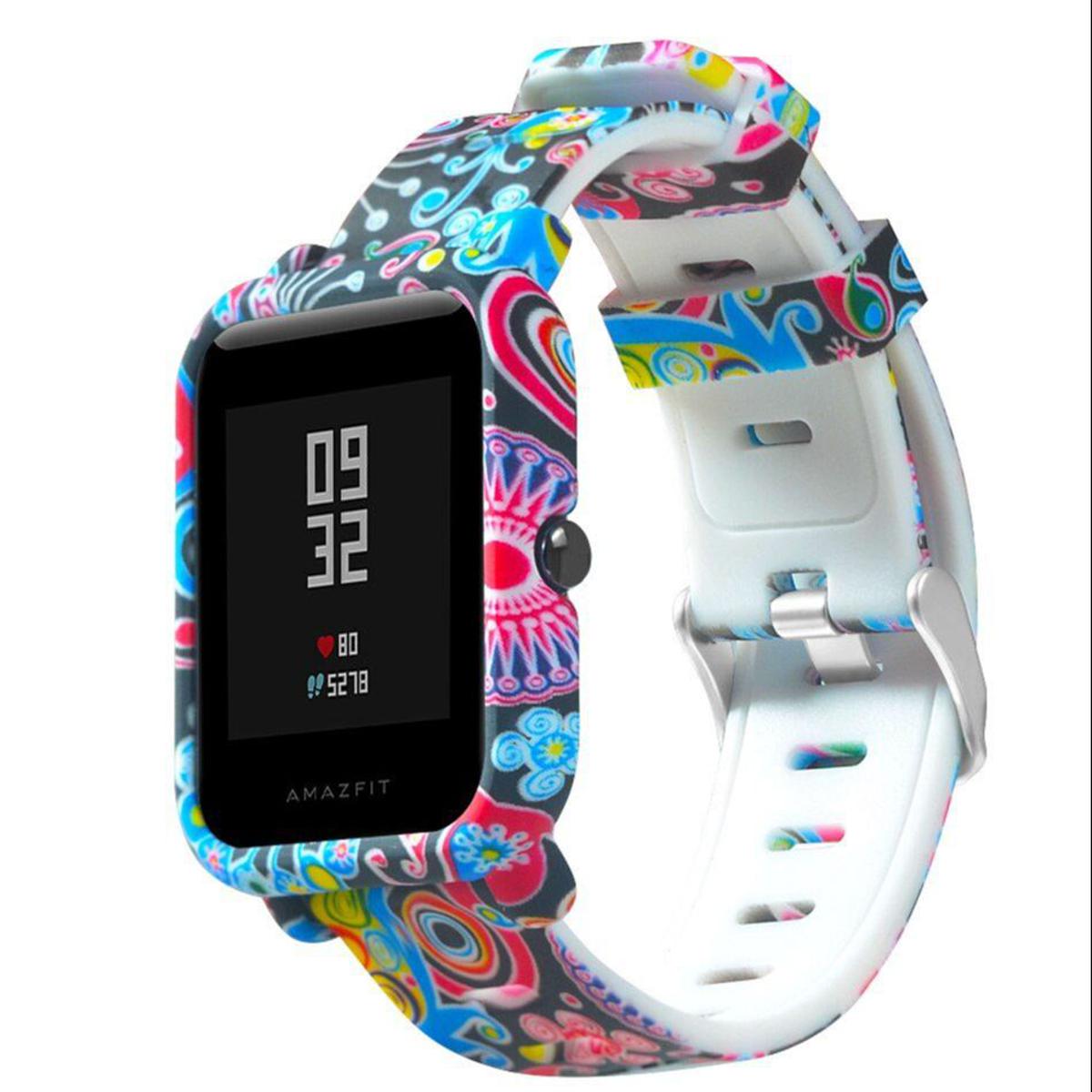 Amazfit Bip Strap 20mm Watch Band Camouflage Silicone Bracelet +PC Protective Case Cover For Xiaomi Huami Amazfit Bip BIT PACE Lite Youth Smart Watchs Strap Accessories