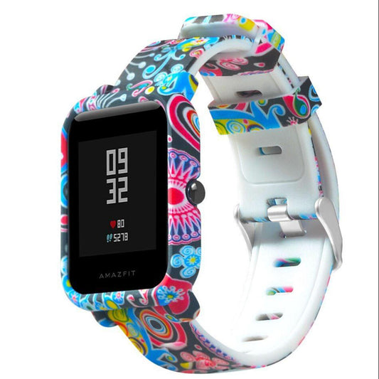 Amazfit Bip Strap 20mm Watch Band Camouflage Silicone Bracelet +PC Protective Case Cover For Xiaomi Huami Amazfit Bip BIT PACE Lite Youth Smart Watchs Strap Accessories