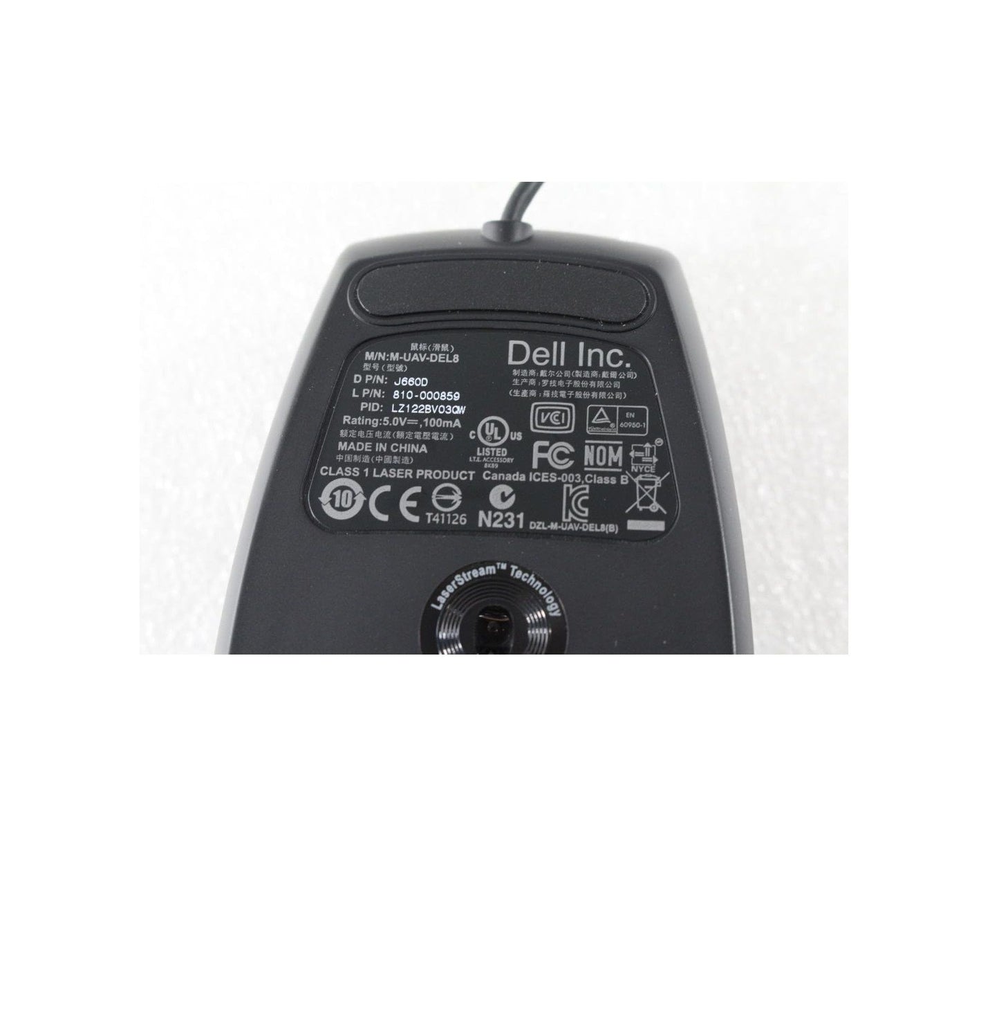 Brand New D-ell Genuine J660D Premium 6-Button USB Laser Scroll Mouse Plug-N-Play for PC & Laptop