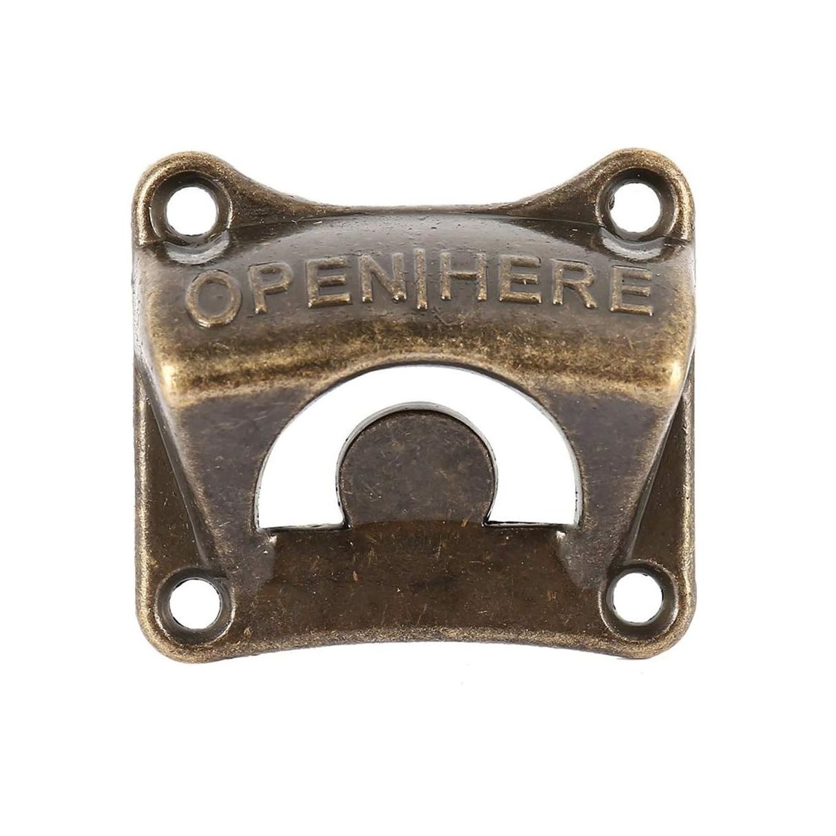 Vintage Bronze Wall Mounted Bottle Opener for Men – Rustic Beer & Soda Cap Opener, Retro Bar Accessories, Heavy Duty Metal Wine & Beer Opener
