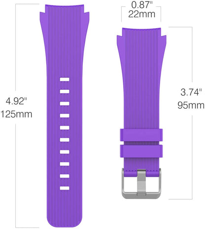 22mm A One Band Compatible with Samsung Galaxy Watch 3 45mm/Galaxy Watch 46mm/Gear S3 Classic/Huawei Watch GT 2 Pro/GT 2e 46mm/Ticwatch Pro 3, 22mm Silicone Strap Purple