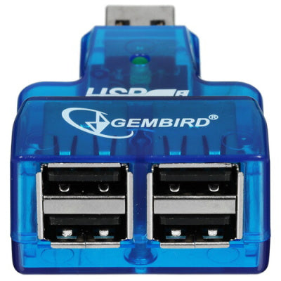4 Port USB Hub with Data & Charging Power Input Option – Slim Compact Design | High-Speed USB 2.0 Hub for Laptop, PC & Mac
