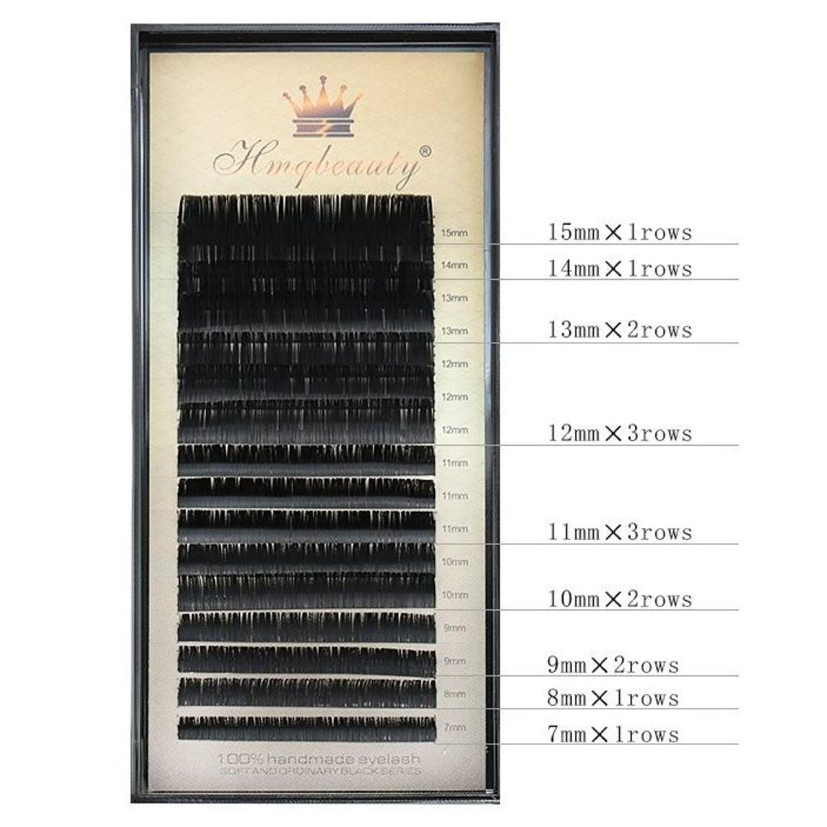 16Rows/Case 7~15mm Mix 3d mink lashes Premium Natural Synthetic Mink Individual Eyelash Extension Makeup The Patches For Eyelash