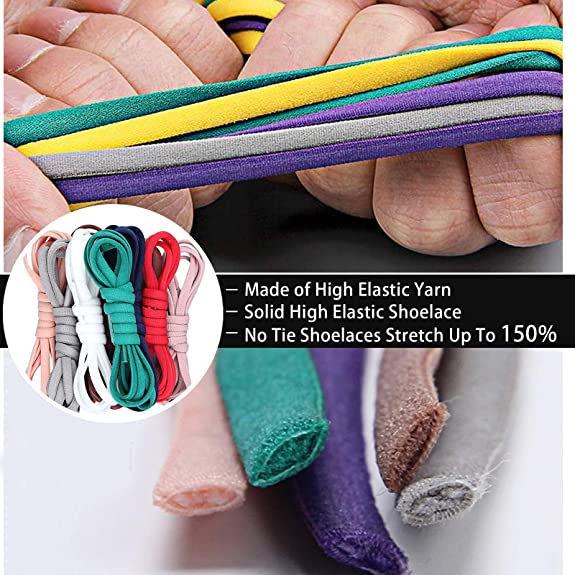 Elastic No Tie Shoe Laces For Adults,Kids,Elderly,System With Elastic Shoe Laces