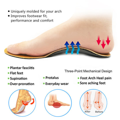 EID High quality Leather orthotic insole for Flat Feet Arch Support orthopedic shoes sole Insoles for feet men and women OX Leg