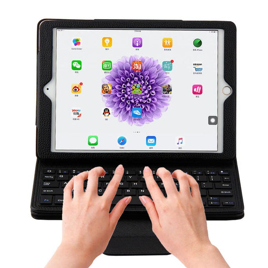Wireless Bluetooth Keyboard Case for Pad 9.7 / Air / Air 2 / Air 3 (2019) / Pro 9.7 / Pro 10.5 (2017) / Pad 2 / 3 / 4 / Mini 1 2 3 4 5 – PU Leather Detachable Rechargeable Keyboard Cover (Tab Not Included)