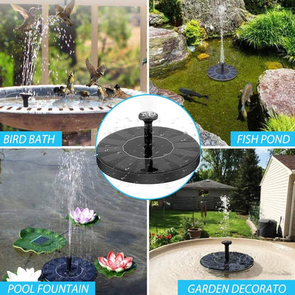 Solar Water Fountain 16 Cm with 4 nozzles, Floating Solar Powered Fountain Pump for Bird Bath  Garden Pond Pool Outdoor 1.4W Round