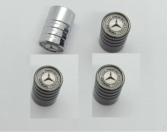 4Pieces  For Mercedes Benz Car Tire Valve Stem Caps Tyre Wheel Air Covers