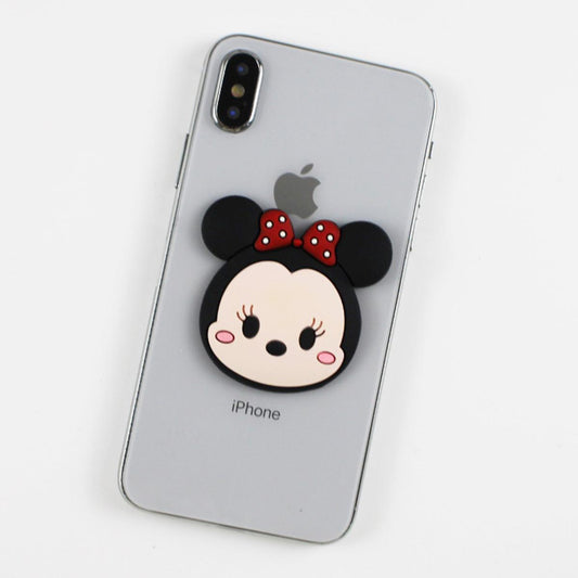 Airbag bracket cartoon cute silicone bracket Black phone case Pop socket Retractable phone holder stand airbag bracket mini mouse
