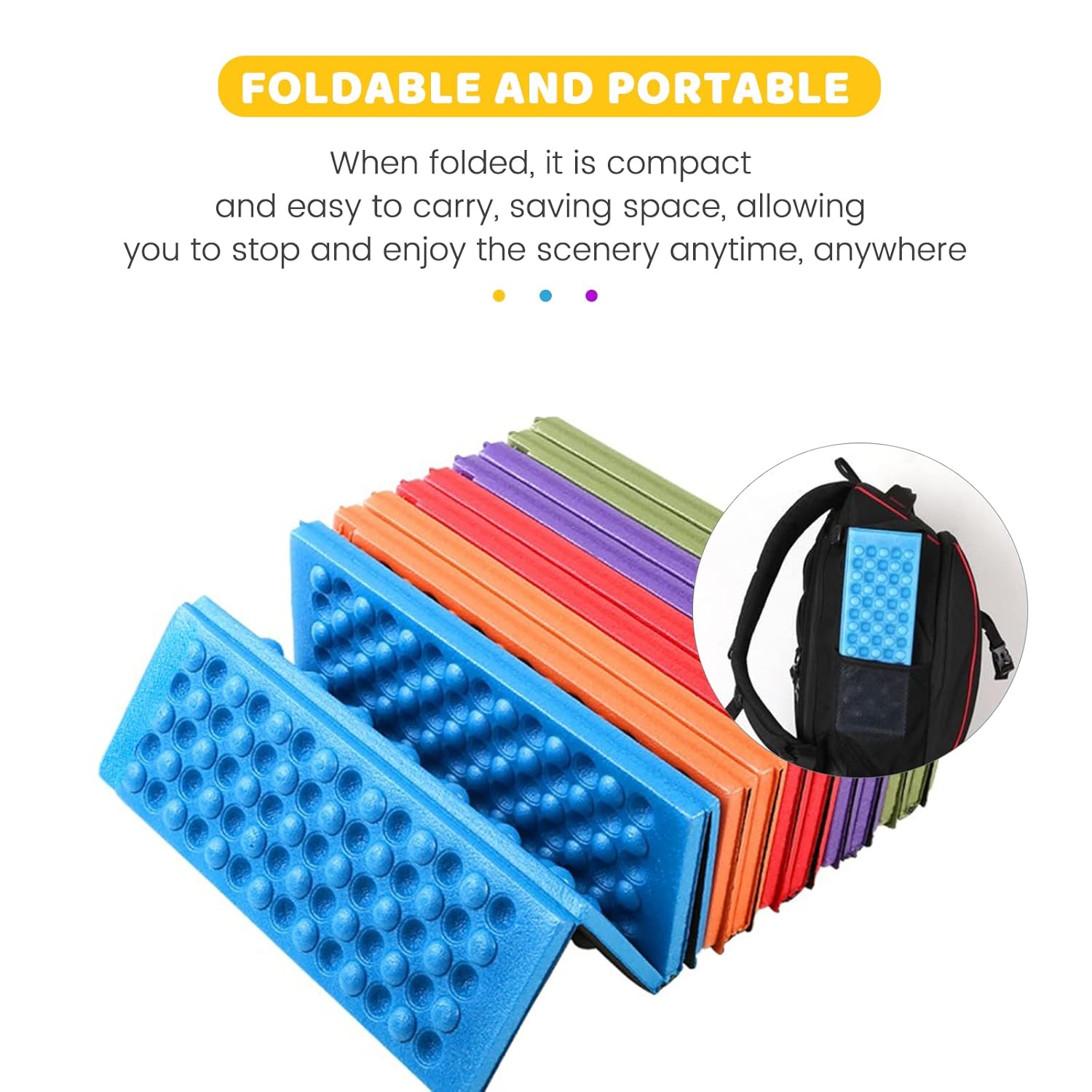 Moisture Proof Foldable EVA Foam Folding Mat Cushion Seat Camping Foldable Picnic Hiking Park Backpacking Mountaineering 39cm x 28cm x 2cm Moisture Proof Floor Mat A One Product