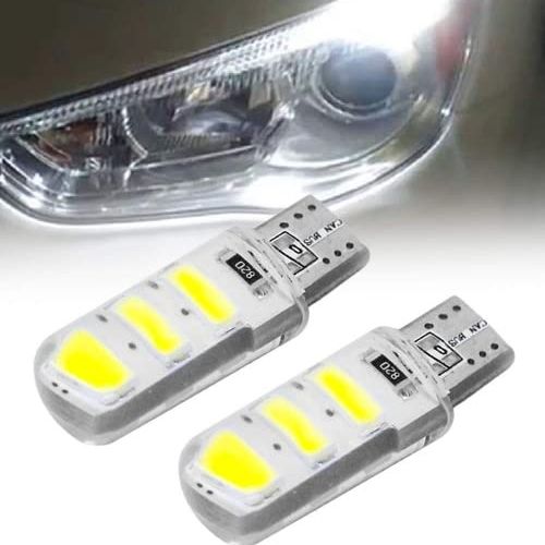 2PCS T10 LED Bulb 6 SMD CANBUS Error Free White Light | Super Bright Interior Parking Light for Cars & Bikes Pakistan