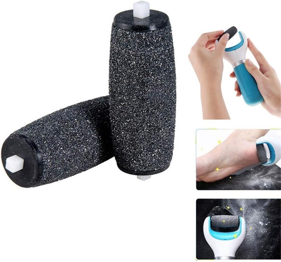 2 Pces Foot Pedicure Machine Replacement Roller Head with Diamond Crystals wet & Dry Foot Scrubber Dead Skin Tool