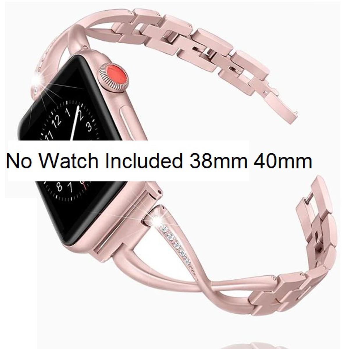 Rose Gold Strap For i Watch Bands 38mm / 40mm Women Watch Band Stainless Steel Replace Strap For Iwatch Series 4 3 2 1