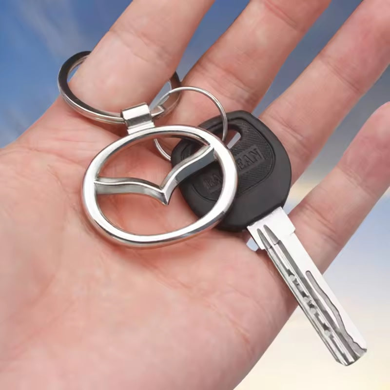 Premium 3D Stainless Steel Car Logo Keychain – High-Quality Metal Key Ring for Car Lovers, Mazda, Honda