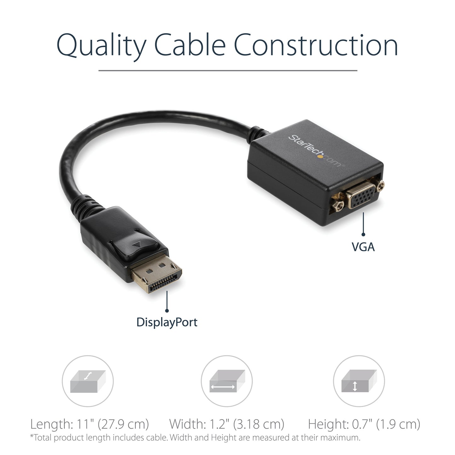 ⭐ StarTech DisplayPort to VGA Adapter DisplayPort to VGA Adapter - DisplayPort to VGA Adapter - Active DP to VGA Converter - 1080p Video - DisplayPort Certified - DP/DP++ Source to VGA Monitor Cable Adapter Dongle - Latching DP Connector