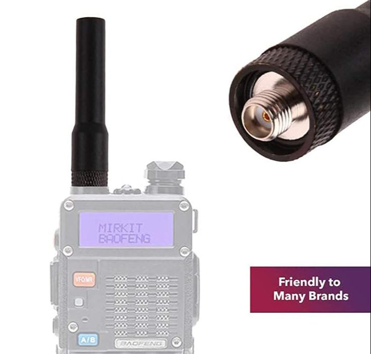 2 Way Radio Antenna SMA Female 2.5" Short Whip Dual Band VHF/UHF (144/430MHz) – Topham Walkie Talkie Antenna High Gain Replacement