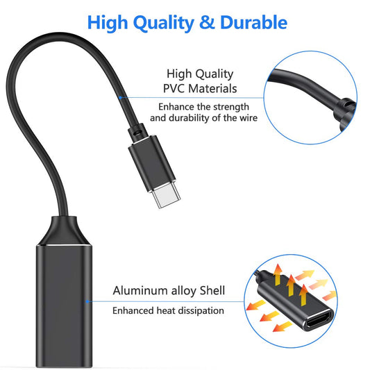 USB C to HDMI 4K Adapter for Apple (Thunderbolt 3 Compatible) with Video Audio Output for  2018/2017/2016,  Note 9/S9/Note 8/S8,  Mate 20 and More (Black)