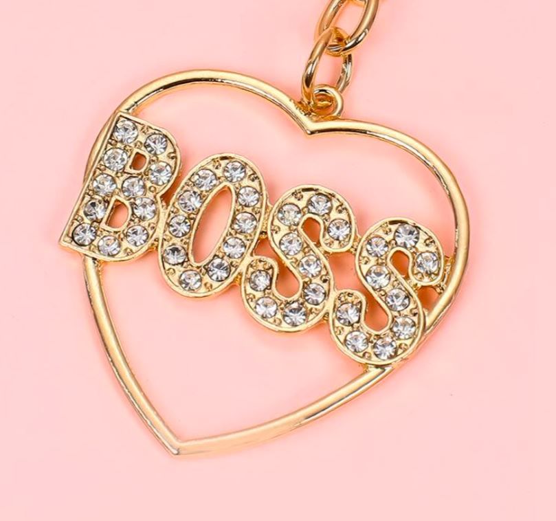 Boss Metal Key Ring Golden hart for gift