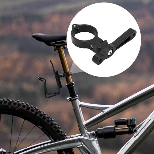 Seatpost Water Bottle Holder, Durable Clear Design Bicycle Bottle Holder Adapter Adjustable Convenient Aluminum Alloy for Outdoor Riding(Black)