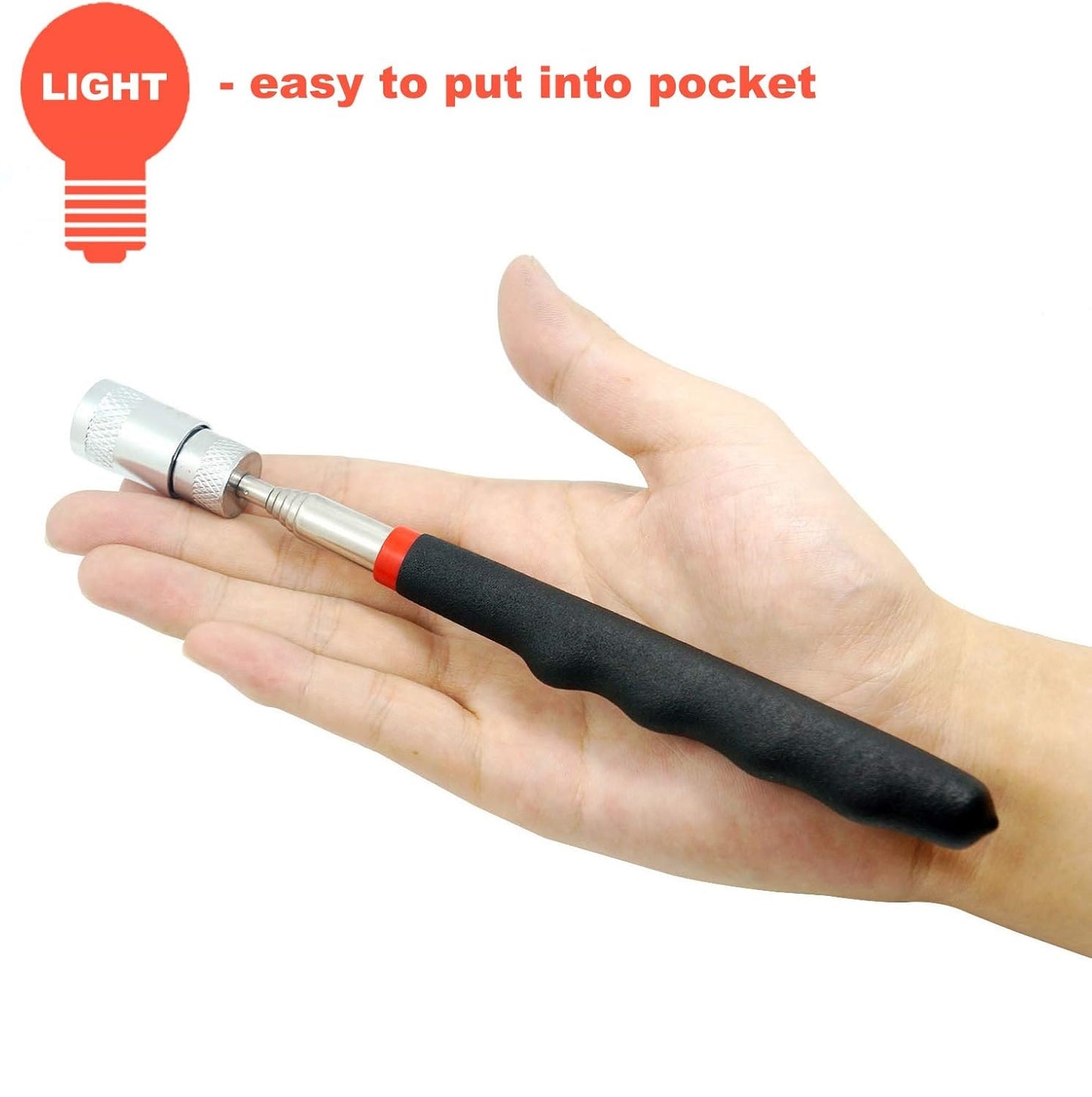 Telescoping Magnetic pickup tool with light,magnet duty flexible led set for seniors extra outdoor