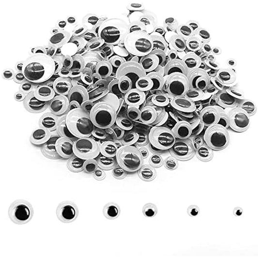 Pack of30 - Googly Eyes Self Adhesive Stickers - Black and White