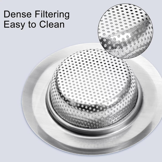 Stainless Steel Kitchen Sink Strainer, Heavy-Duty Sink Jali Drain Filter for Kitchen, Standard Size