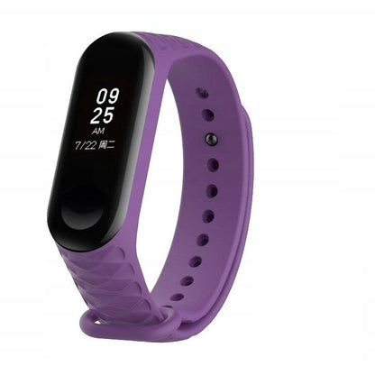 Diamond Pattern Rubber Bracelet Strap For Xiaomi Mi Band 3/4
