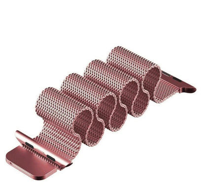 Compatible for i Watch Band Milanese Loop, Stainless Steel Magnetic Band with Metal Case for iWatch Series 1/2/3 - Shockproof Protective Bumper Replacement Strap(38mm Rose Gold)