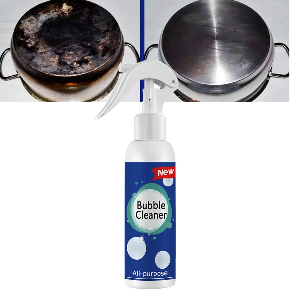 Foaming Heavy Oil Stain Cleaner, Foam Spray Cleaner, All-Purpose Bubble Cleaner, Foam Rust Remover Kitchen All-Purpose Cleaning Bubble Spray, Rinse-Free Cleaning Spray Grease Stain Removal (200ML)