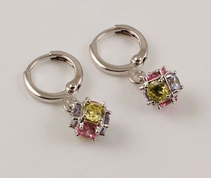 Magic Ball Dangle Earrings Jewelry for Women Multicolor CZ White Gold Color New Design