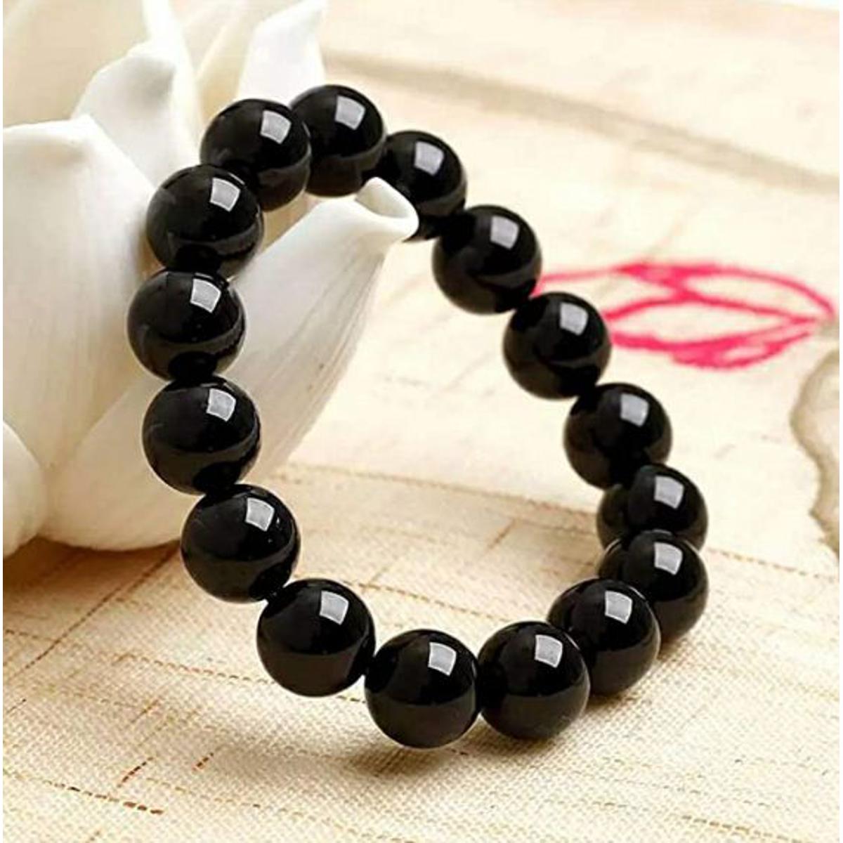 Natural Black Tourmaline Beads Bracelet for Women and Men Gift Crystal Stone Round Beads Stretch Jewelry AAAAA 8-10mm
