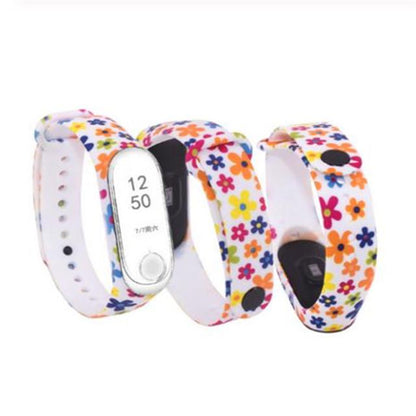 Mi4 Band Strap & Mi3 Band Strap Printed A One Natural Flowers Color Full Matching Girls & Boys Strap for Mi Replacement Waterproof Wrist Band Printed Strap for Xiaomi Mi Band 4 & 3 Smart Activity Tracker -Printed (Only 1 Strap - Chip not Included)