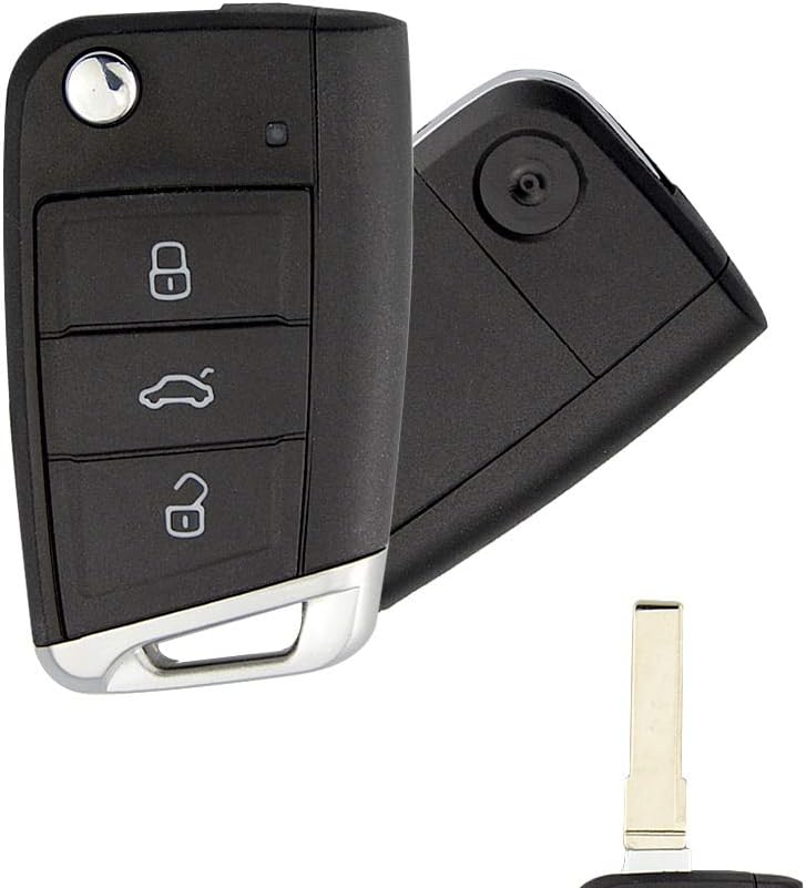 🔑 KEYECU Genuine OEM Flip Remote Key Fob – 3 Button 434MHz MQB  (5G0959752M / 5G0959752BA)(HU162)