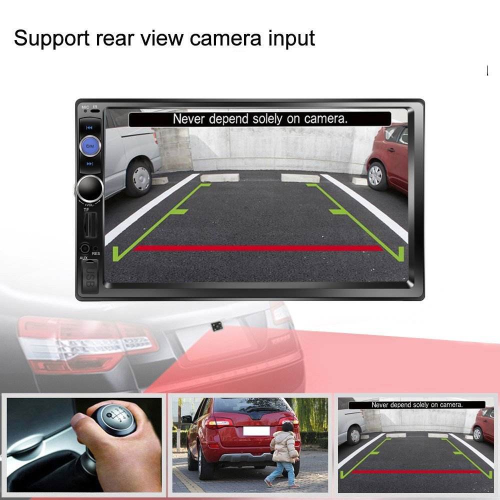7023B 7 Inch Touch Screen Car MP5 Player with Bluetooth, Phone Link, Rear View Camera & Steering Wheel Remote