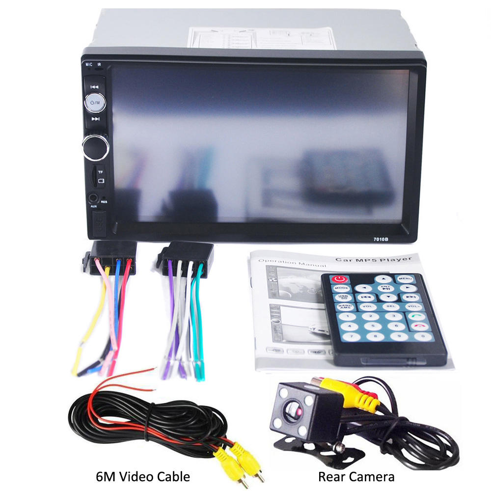 7023B 7 Inch Touch Screen Car MP5 Player with Bluetooth, Phone Link, Rear View Camera & Steering Wheel Remote
