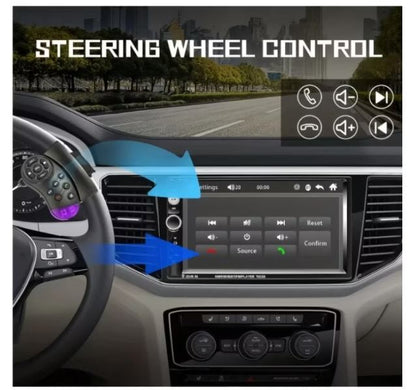 7023B 7 Inch Touch Screen Car MP5 Player with Bluetooth, Phone Link, Rear View Camera & Steering Wheel Remote