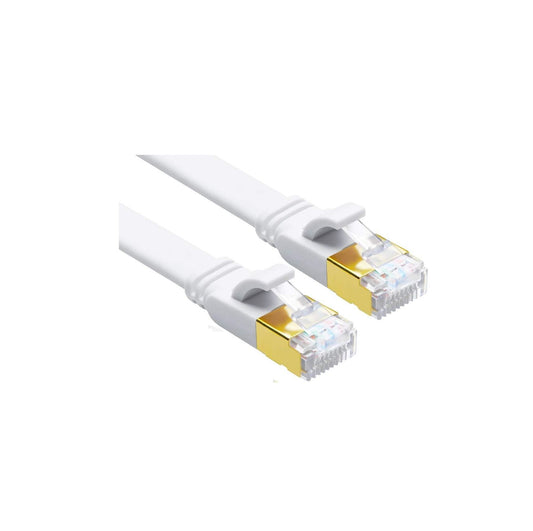CAT 6 Ethernet Cable 1 Meter – 40Gbps 2000MHz High-Speed SFTP Flat LAN Cable with Gold-Plated RJ45 for Gaming Router & Modem